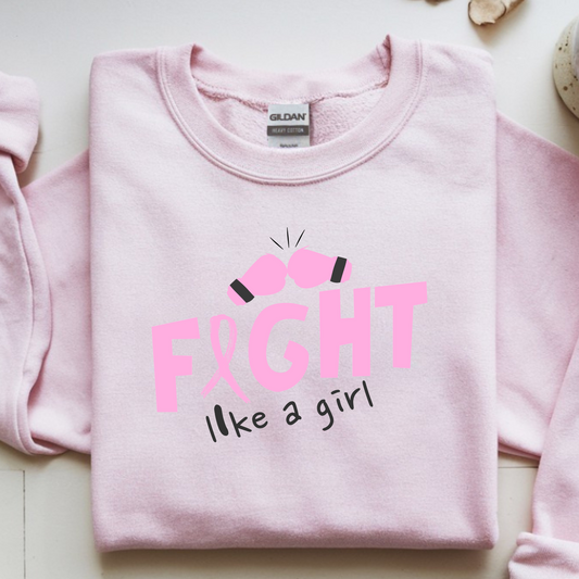 FIGHT Like a Girl Shirt Hoodie Sweatshirt - Breast Cancer Pink Ribbon Boxing Gloves October Support Gift