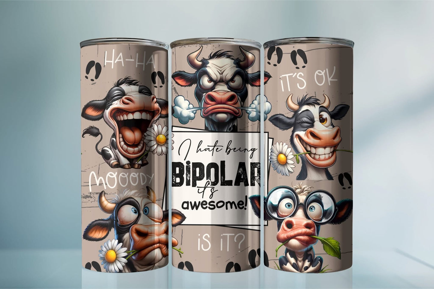 Sarcastic Tumblers – Funny Coffee Mugs with Attitude |Bipolar Cow
