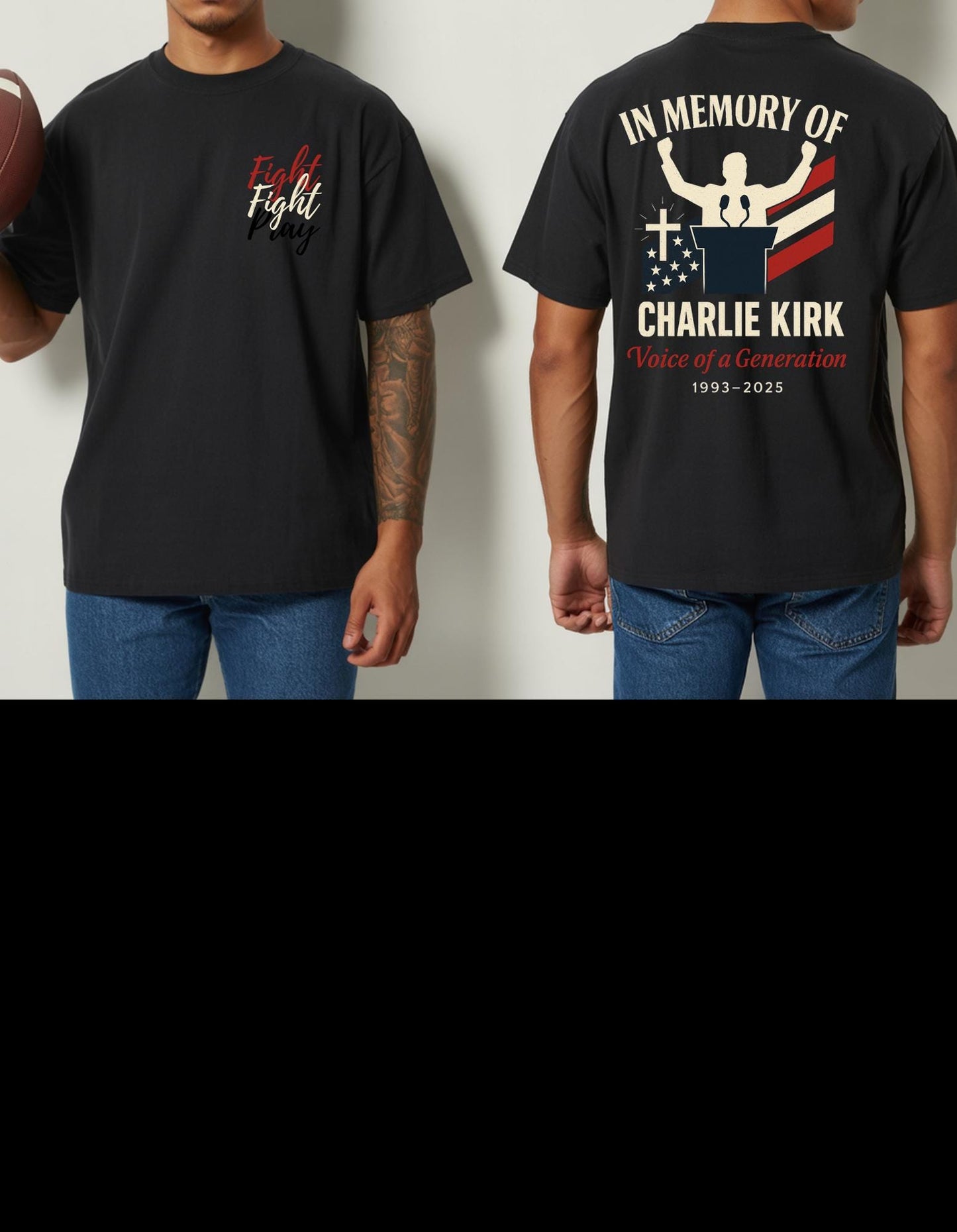 Charlie Kirk Memorial Tee Voice of a Generation 100% Cotton