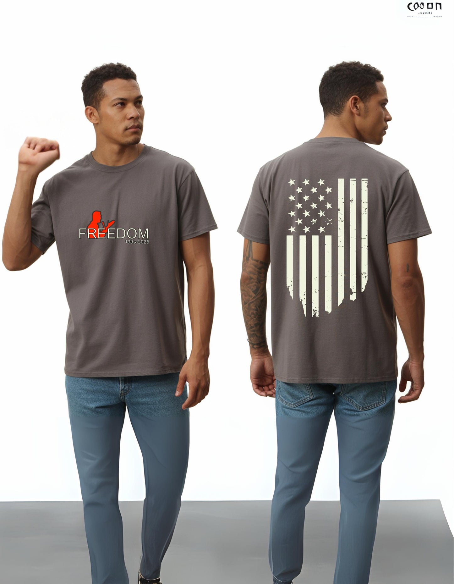 Charlie Kirk Memorial Tee Freedom Silhouette 100% Cotton