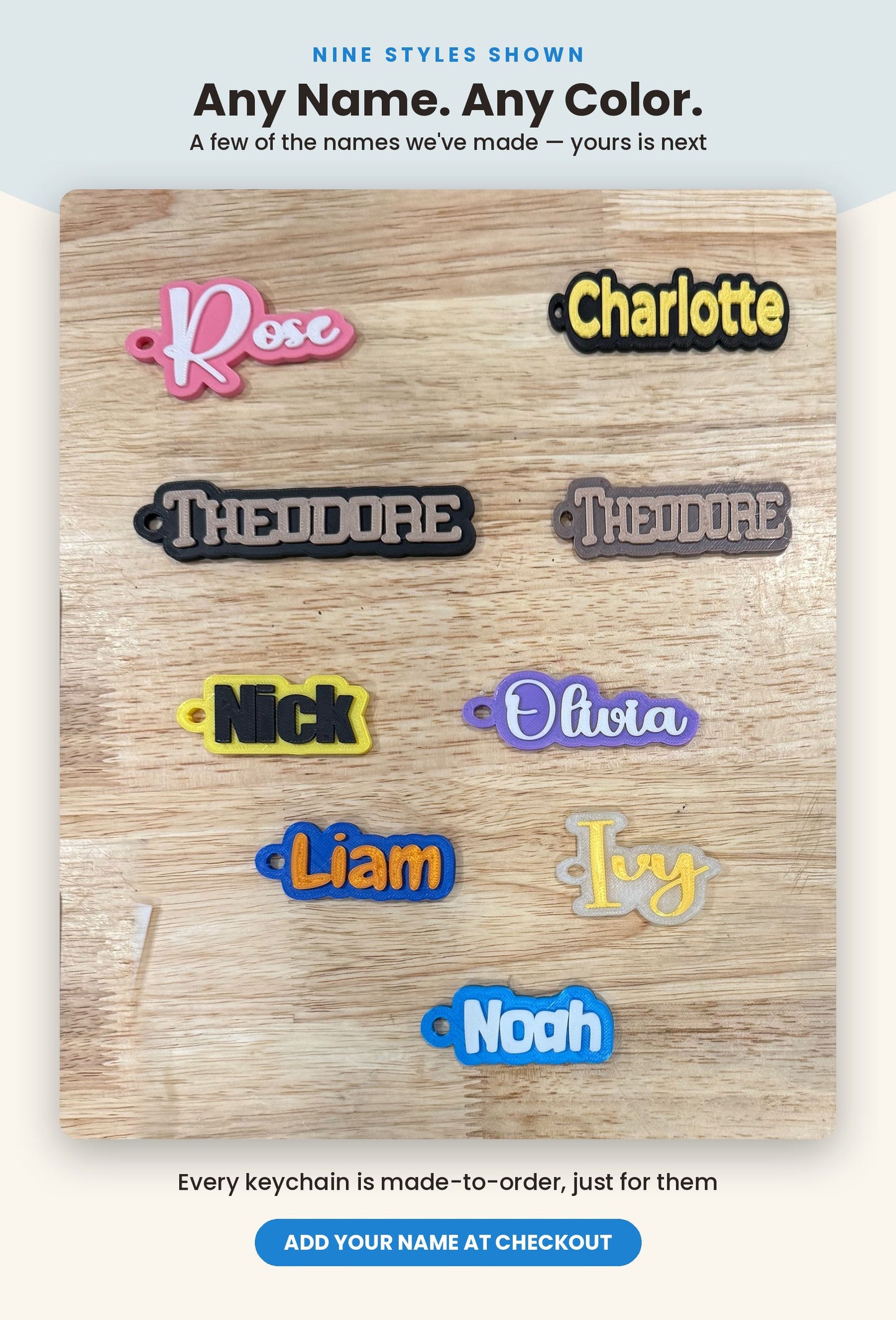 Custom Name Keychain – Personalized Bag Tag