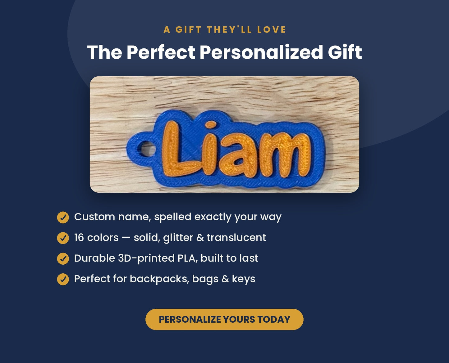Custom Name Keychain – Personalized Bag Tag
