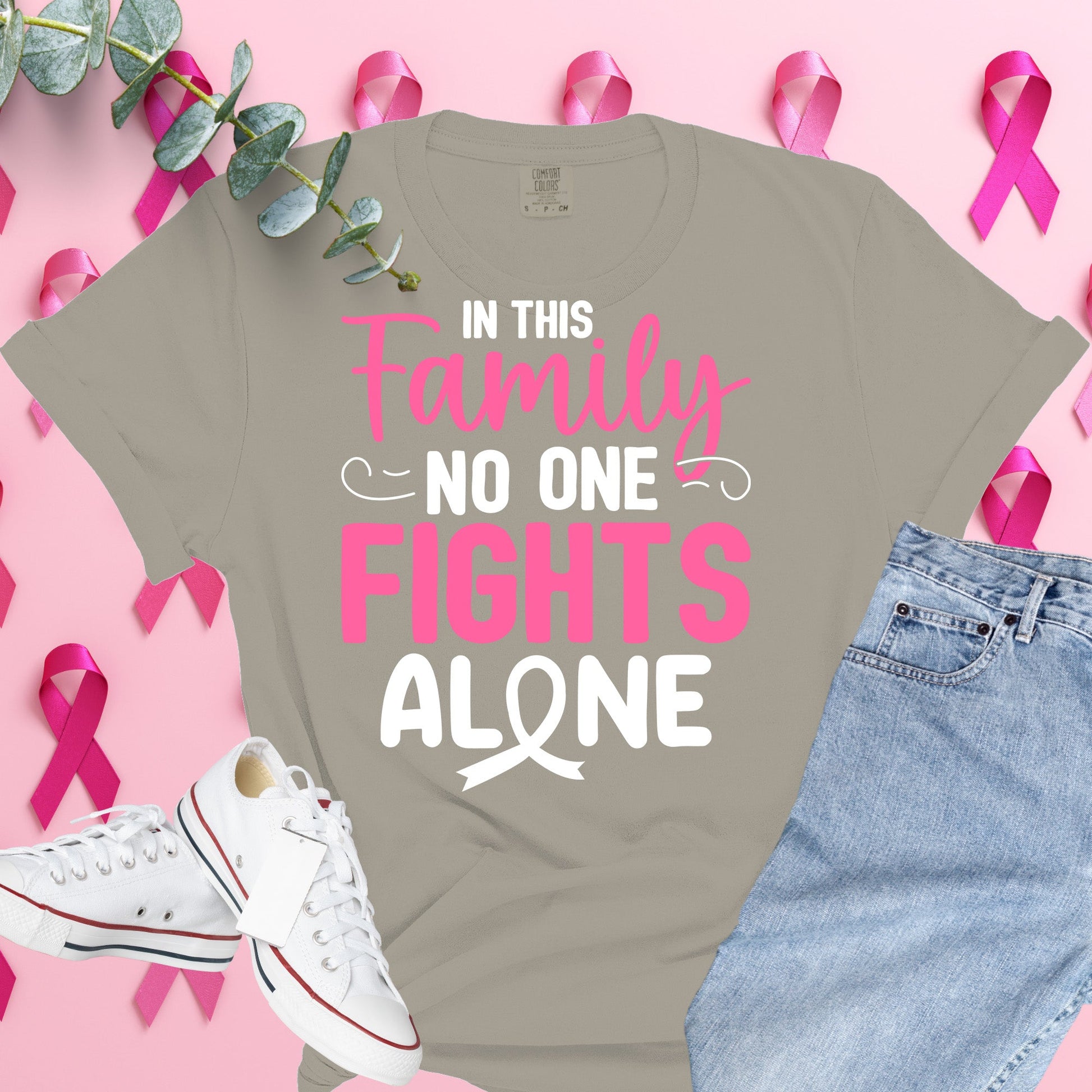  Breast Cancer Awareness Shirt on Comfort Colors® Tee – Pink Ribbon, October Support, Halloween Theme