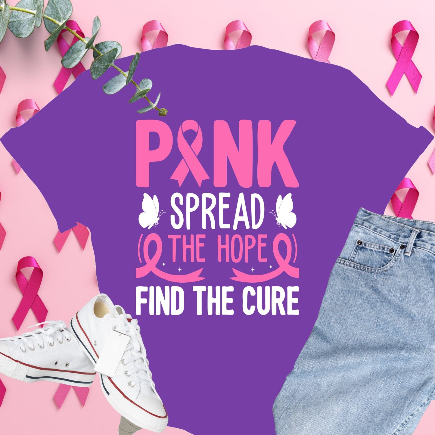  Breast Cancer Awareness Shirt on Comfort Colors® Tee – Pink Ribbon, October Support, Halloween Theme