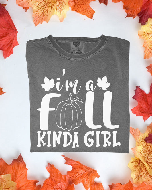 I'm a Fall Kinda Gal Comfort Colors Tee Autumn Graphic TShirt Cozy Fall Outfit Customizoo