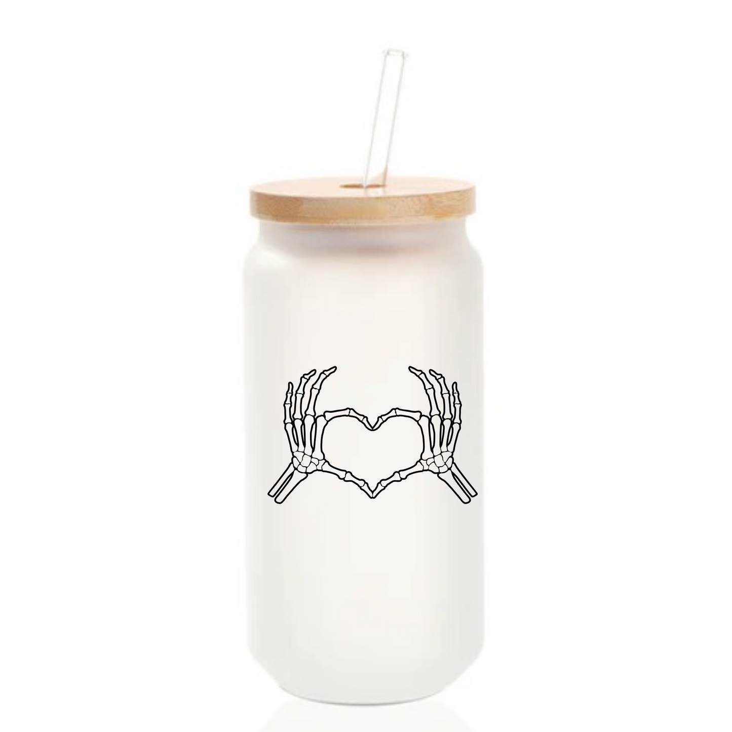 💀 Skeleton Themed – 18 oz Glass Can