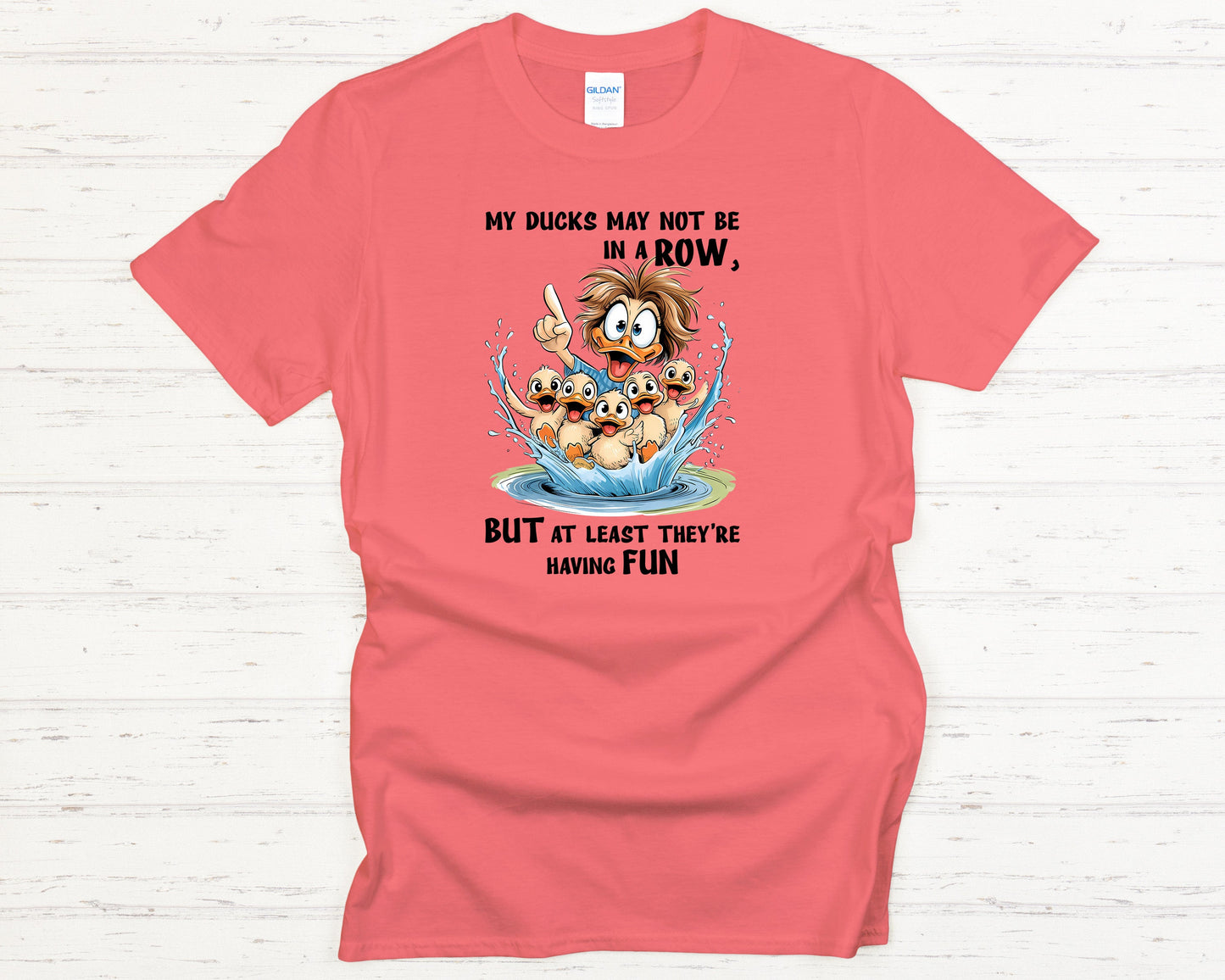 Ducks in a Row Tee, Cartoon Duck, Funny t-shirt, Duck Lover