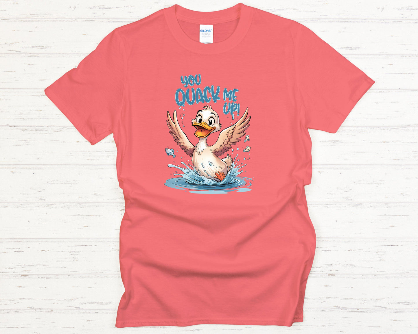 Funny Duck T-Shirt You Quack Me Up Cute Cartoon Animal Lover Gift Retro Graphic Tee