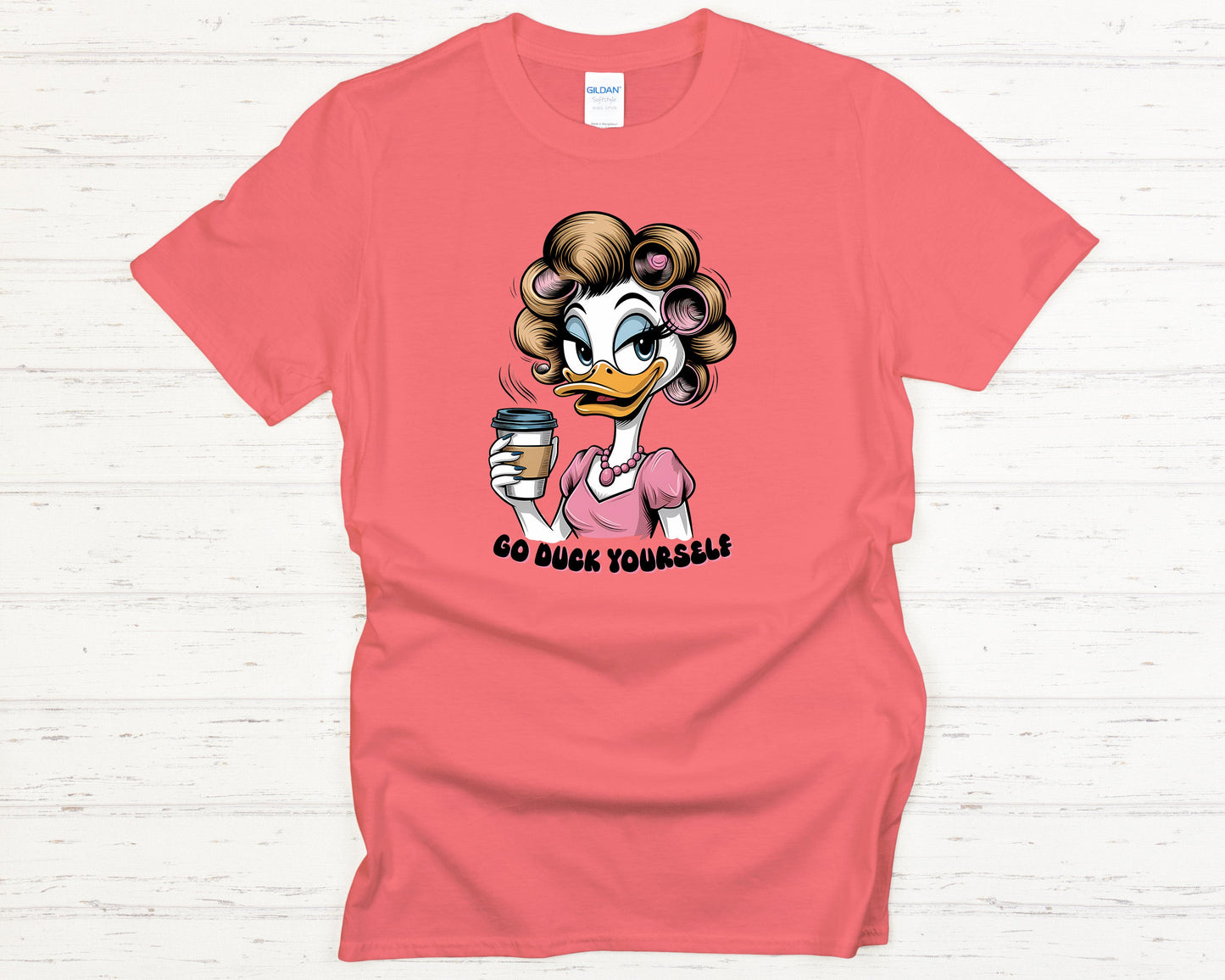 Funny Duck T-Shirt Go Duck Yourself Tee with Hilarious Cartoon Graphic Sarcastic Humor Animal Lover Gift