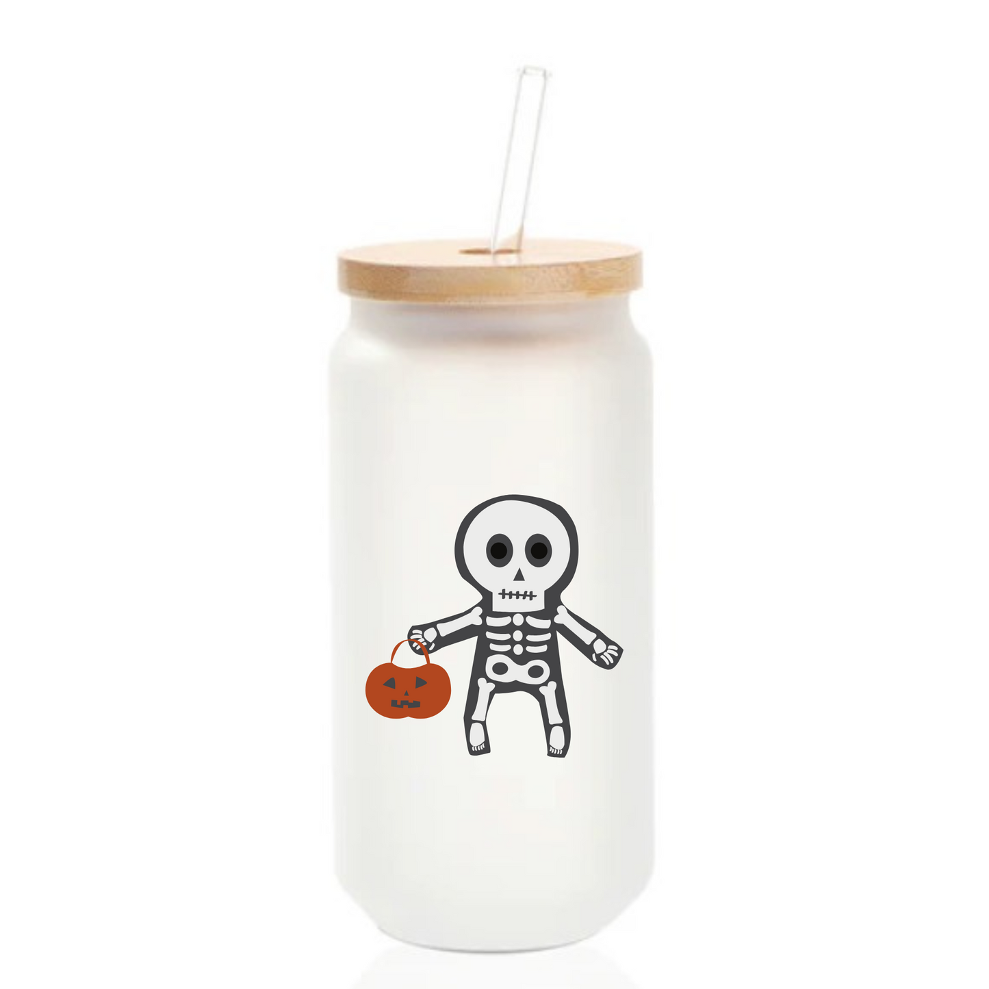 💀 Skeleton Themed – 18 oz Glass Can