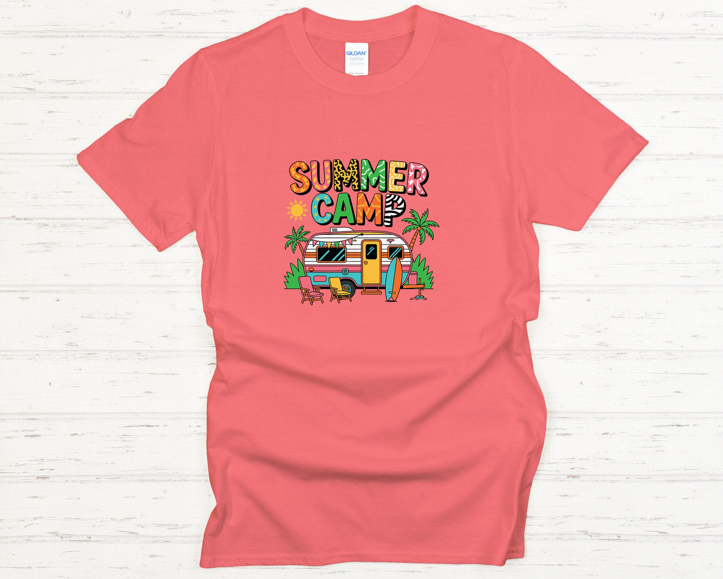 Camping shirt Summer Camp Tee Retro Camper Graphic Tee, Outdoor Adventure Shirt for Camping Lovers, Travel Gift for Kids & Adults