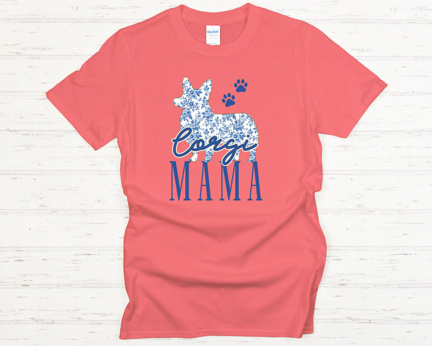Welsh Corgi Mama T-Shirt Cute Floral Corgi Graphic Tee Dog Lover Apparel Pet Owner Gift Trendy Animal Print