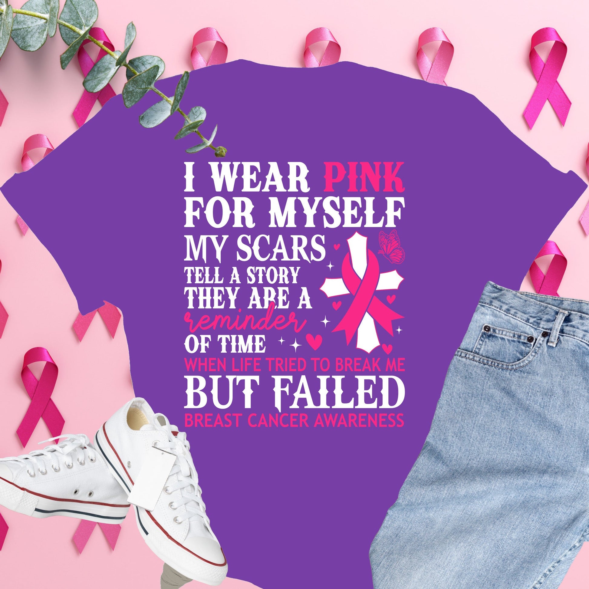  Breast Cancer Awareness Shirt on Comfort Colors® Tee – Pink Ribbon, October Support, Halloween Theme