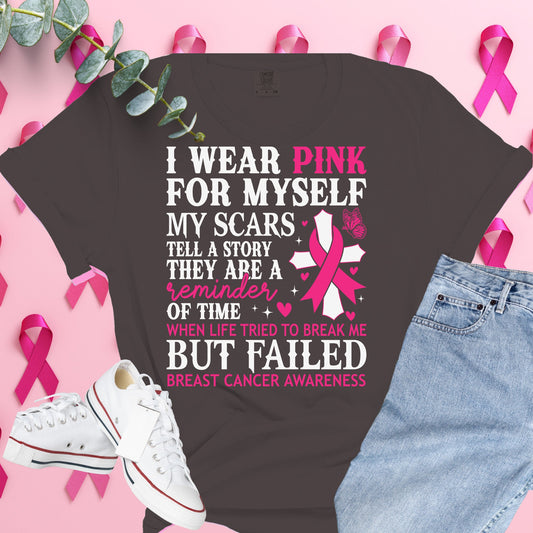  Breast Cancer Awareness Shirt on Comfort Colors® Tee – Pink Ribbon, October Support, Halloween Theme