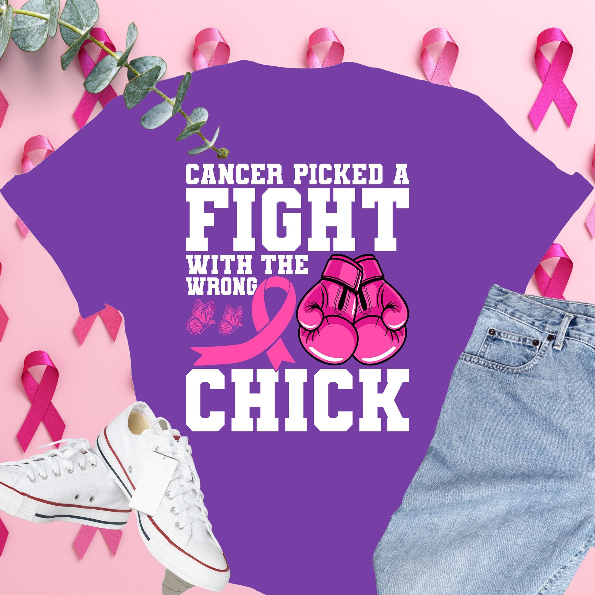  Breast Cancer Awareness Shirt on Comfort Colors® Tee – Pink Ribbon, October Support, Halloween Theme