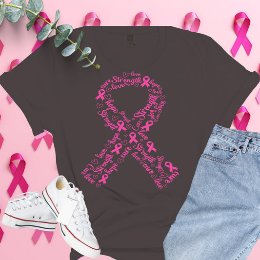  Breast Cancer Awareness Shirt on Comfort Colors® Tee – Pink Ribbon, October Support, Halloween Theme