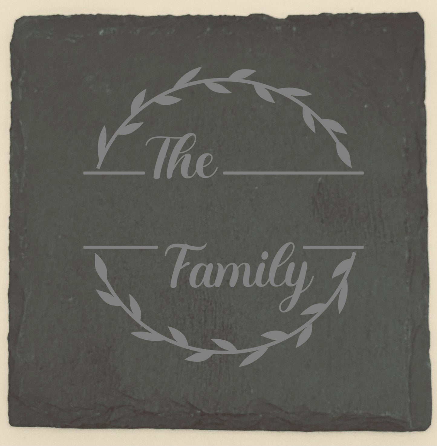 Custom Engraved Slate Coaster – Personalized Monogram & Name - Set of 4