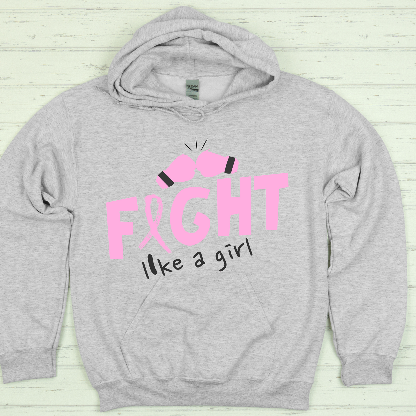 FIGHT Like a Girl Shirt Hoodie Sweatshirt - Breast Cancer Pink Ribbon Boxing Gloves October Support Gift