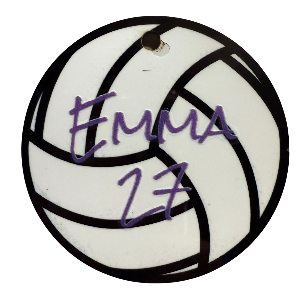 Sports Bag Tag, Personalized Rigid ID Tag with Wire Loop for Equipment and Gear, 3 x 3 inches