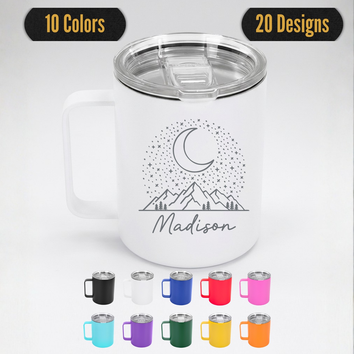 Personalized Insulated Camper Mug with Lid | Custom RV Gift