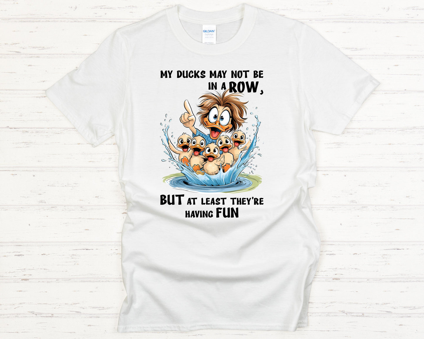 Ducks in a Row Tee, Cartoon Duck, Funny t-shirt, Duck Lover