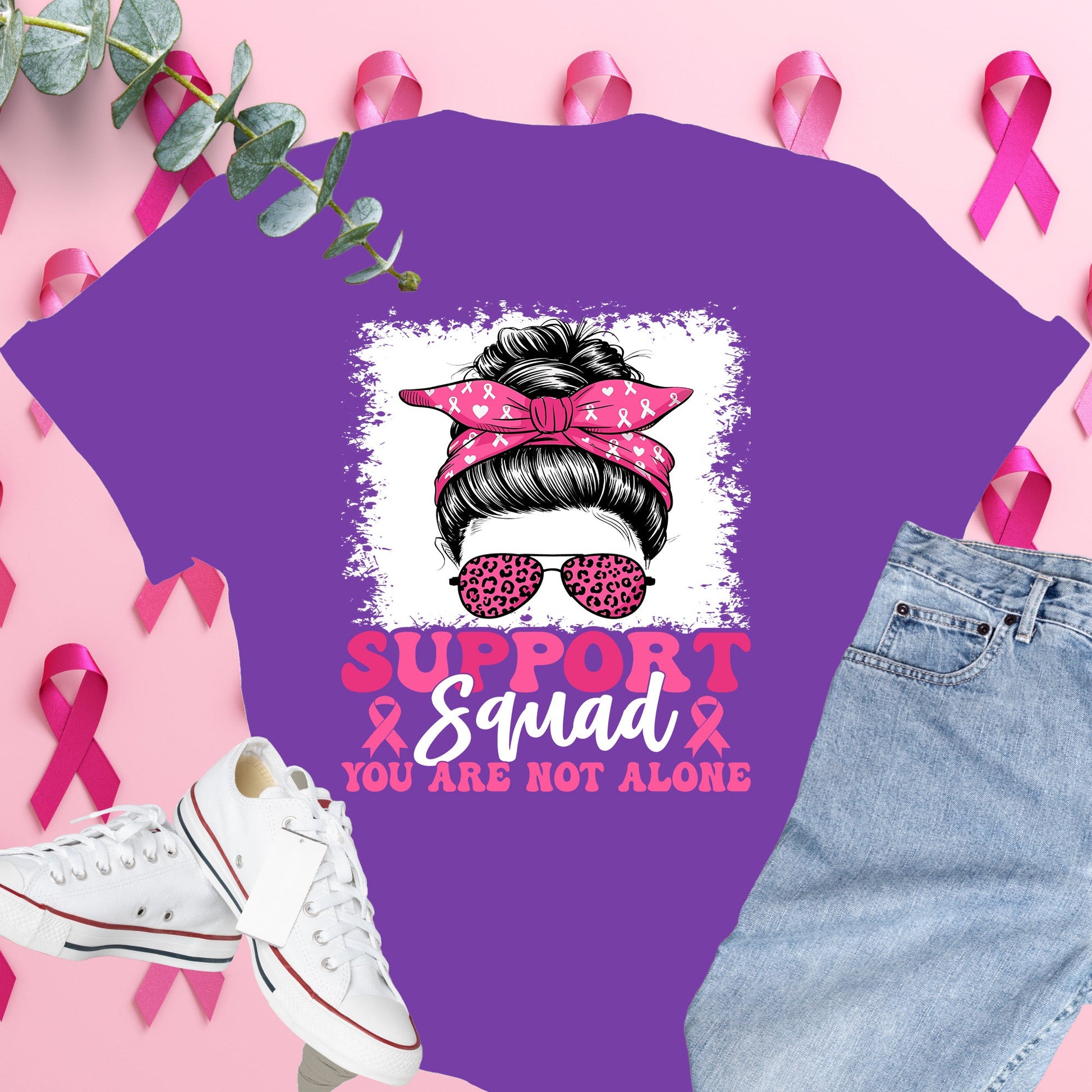  Breast Cancer Awareness Shirt on Comfort Colors® Tee – Pink Ribbon, October Support, Halloween Theme