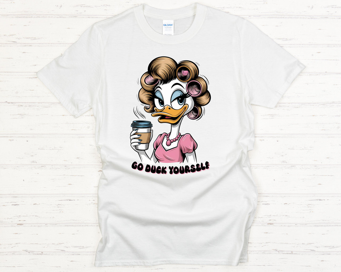 Funny Duck T-Shirt Go Duck Yourself Tee with Hilarious Cartoon Graphic Sarcastic Humor Animal Lover Gift