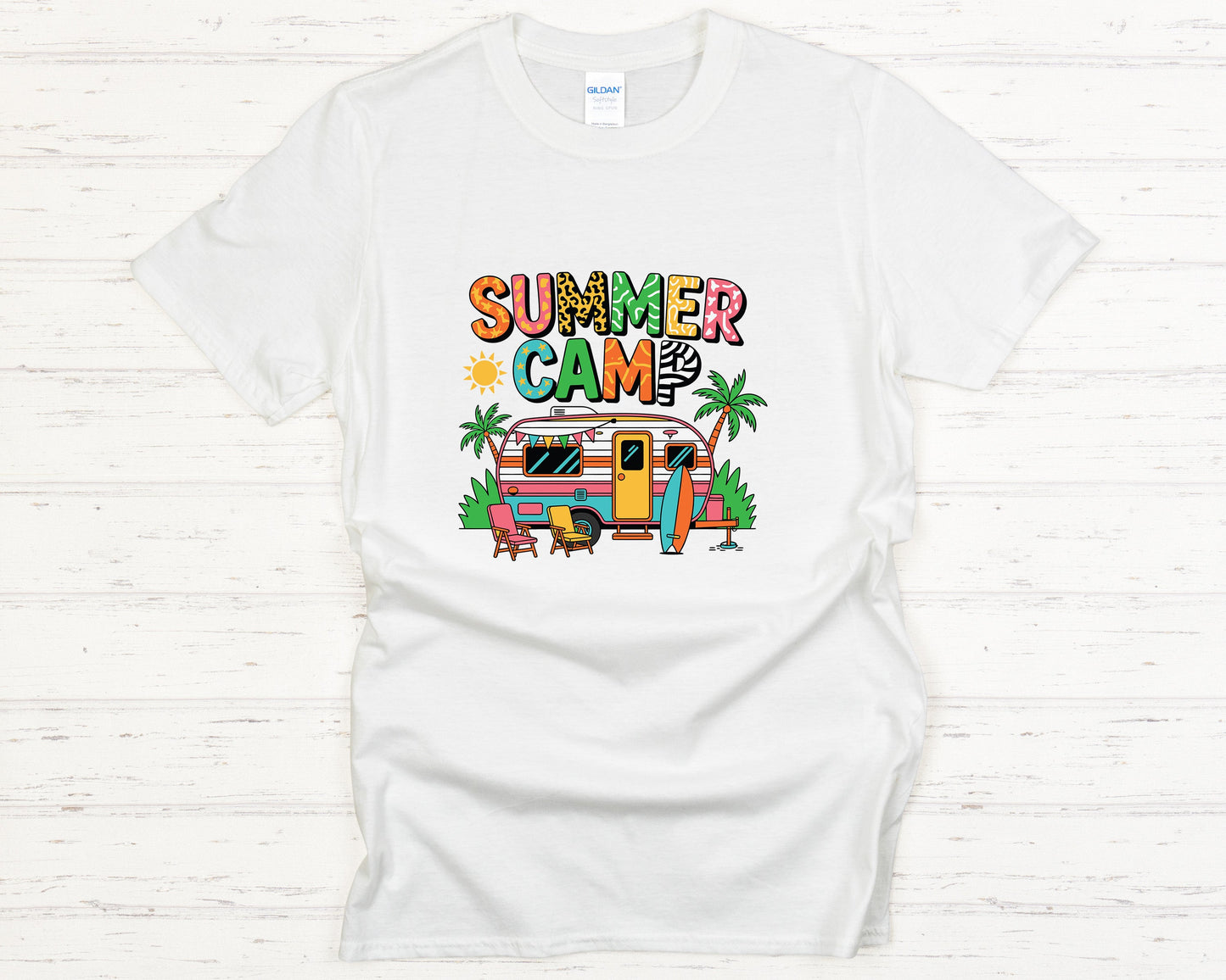 Camping shirt Summer Camp Tee Retro Camper Graphic Tee, Outdoor Adventure Shirt for Camping Lovers, Travel Gift for Kids & Adults
