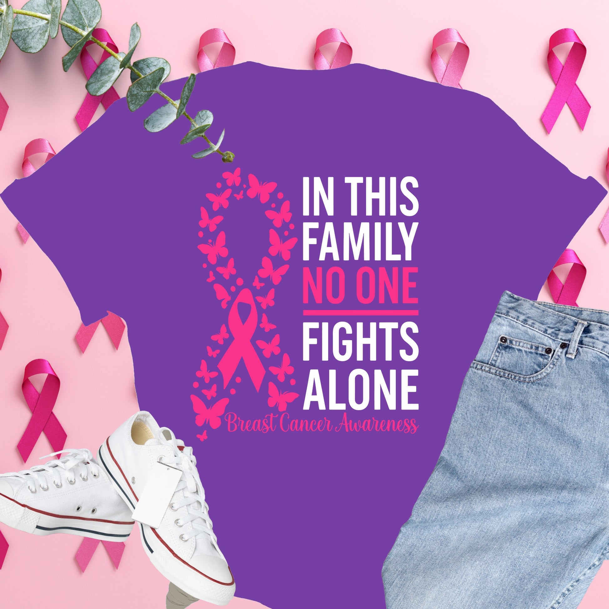  Breast Cancer Awareness Shirt on Comfort Colors® Tee – Pink Ribbon, October Support, Halloween Theme