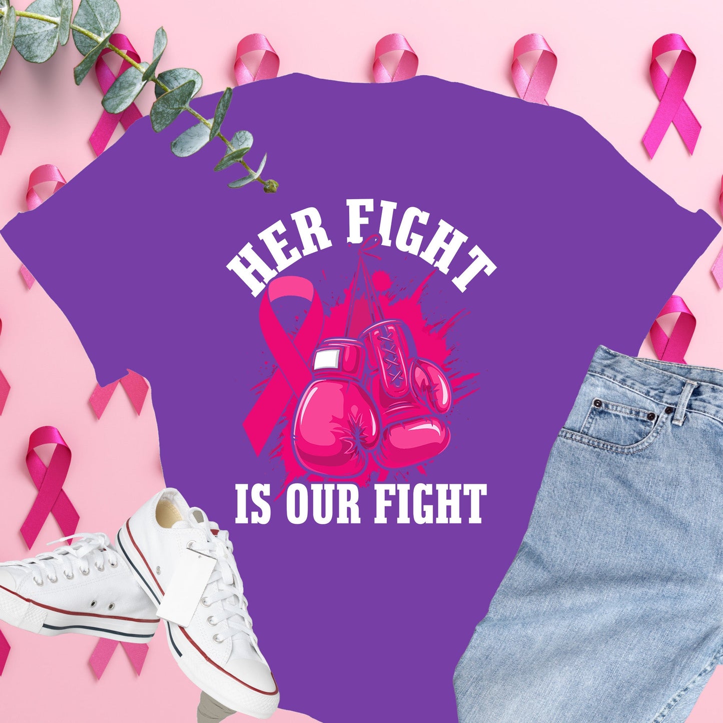  Breast Cancer Awareness Shirt on Comfort Colors® Tee – Pink Ribbon, October Support, Halloween Theme