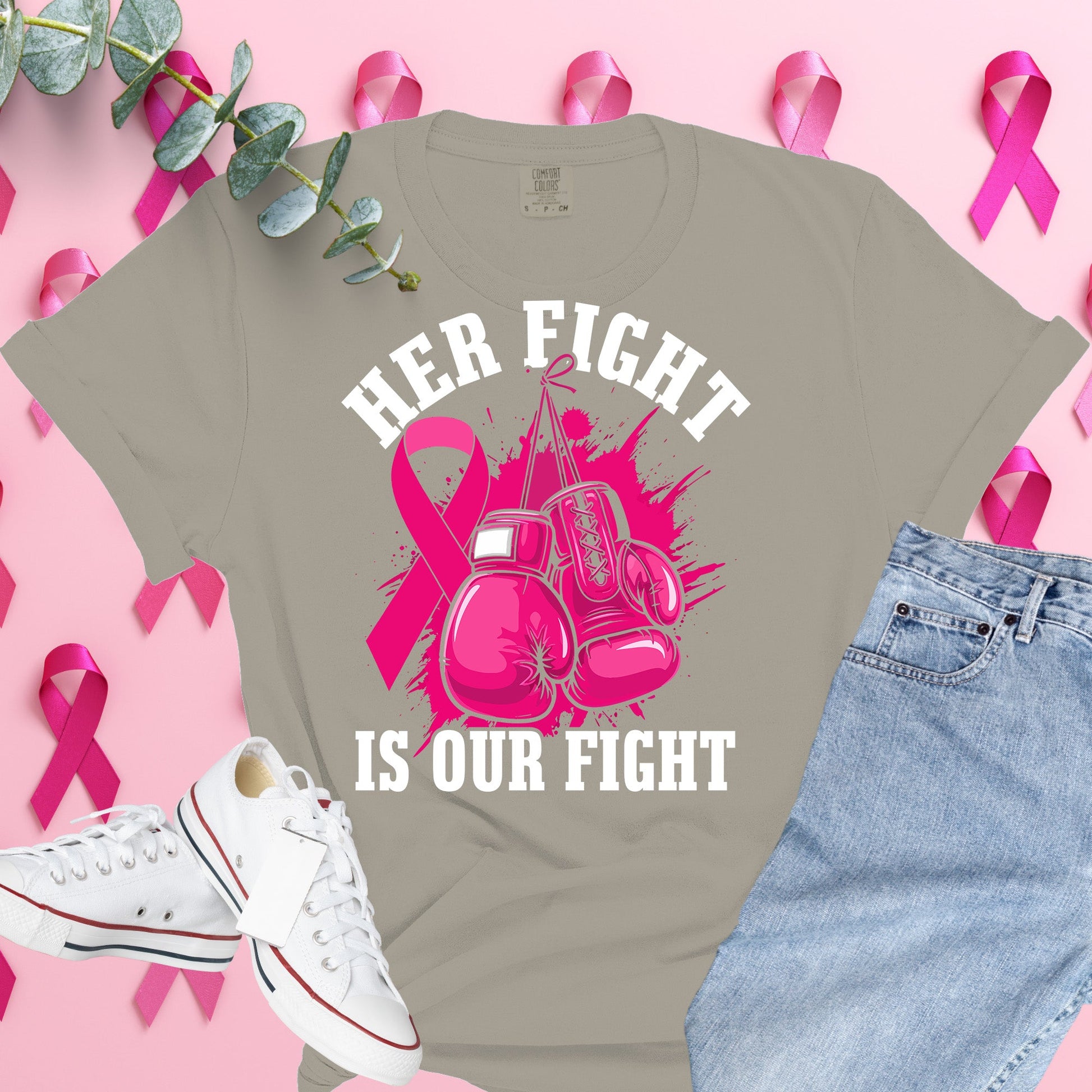  Breast Cancer Awareness Shirt on Comfort Colors® Tee – Pink Ribbon, October Support, Halloween Theme