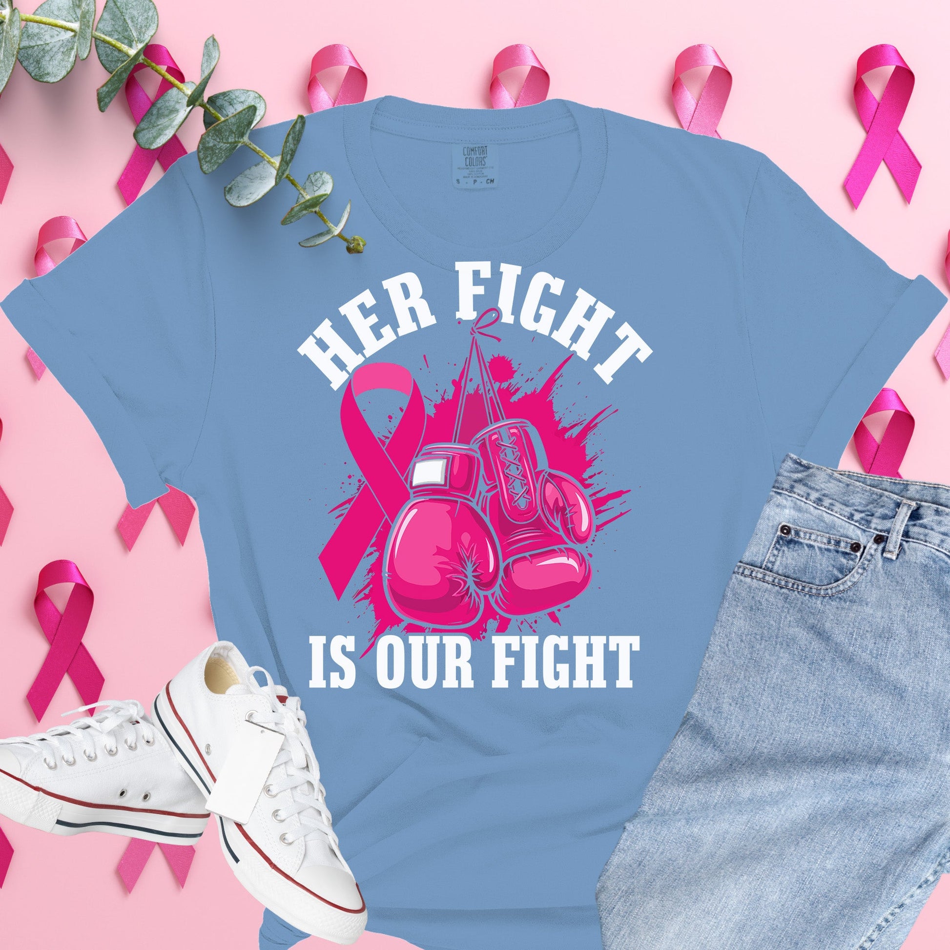  Breast Cancer Awareness Shirt on Comfort Colors® Tee – Pink Ribbon, October Support, Halloween Theme