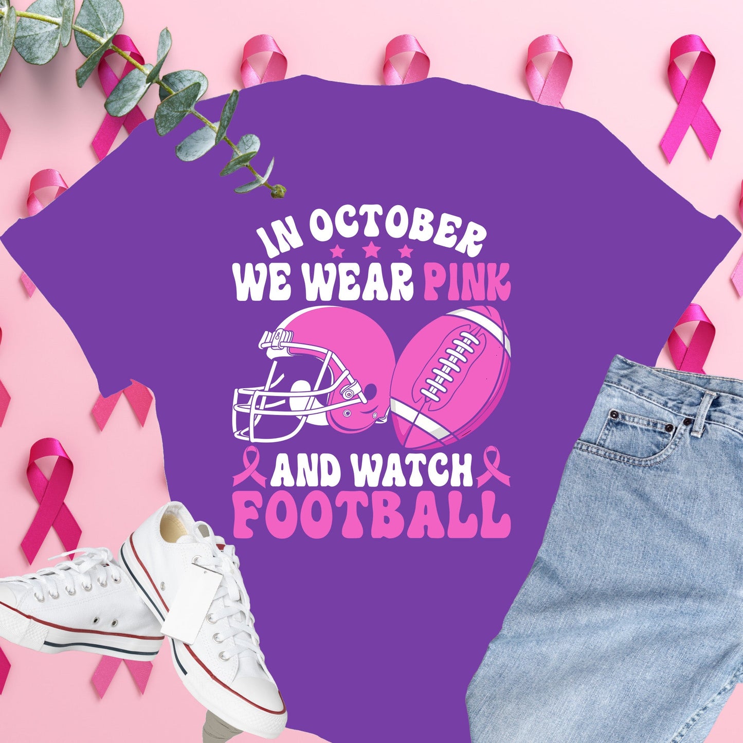  Breast Cancer Awareness Shirt on Comfort Colors® Tee – Pink Ribbon, October Support, Halloween Theme