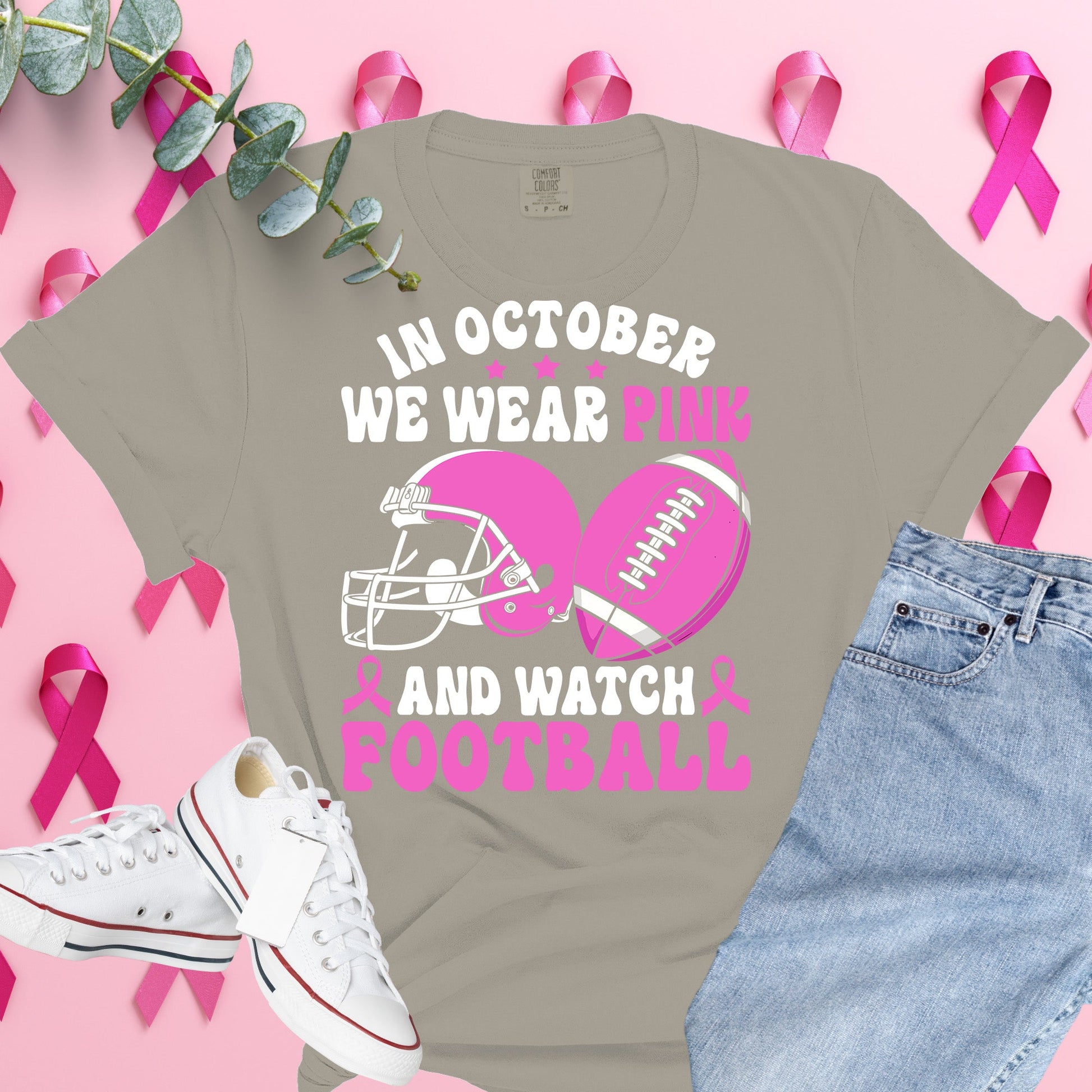  Breast Cancer Awareness Shirt on Comfort Colors® Tee – Pink Ribbon, October Support, Halloween Theme