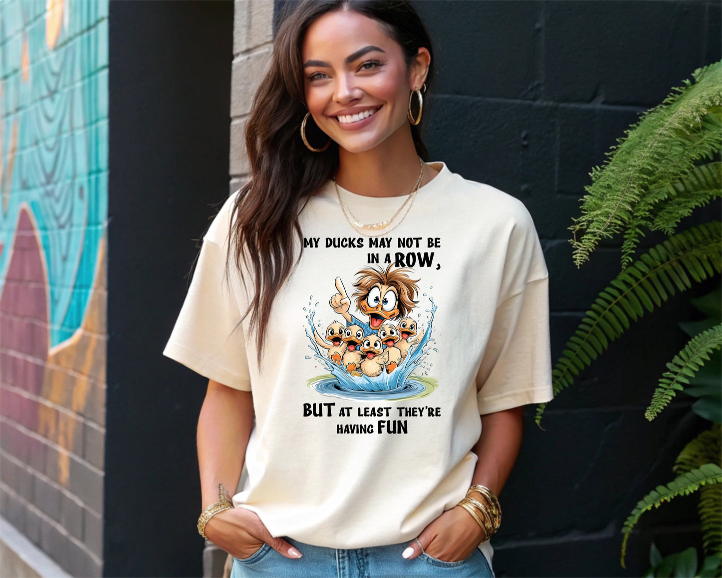 Ducks in a Row Tee, Cartoon Duck, Funny t-shirt, Duck Lover