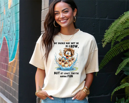 Ducks in a Row Tee, Cartoon Duck, Funny t-shirt, Duck Lover