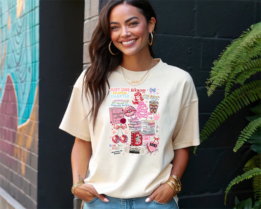 Literary Lover T-Shirt - Bookish Babe Tee Cute Aesthetic Reading Graphic Tee, Funny Literary Lover Shirt, Cozy Book Club Apparel