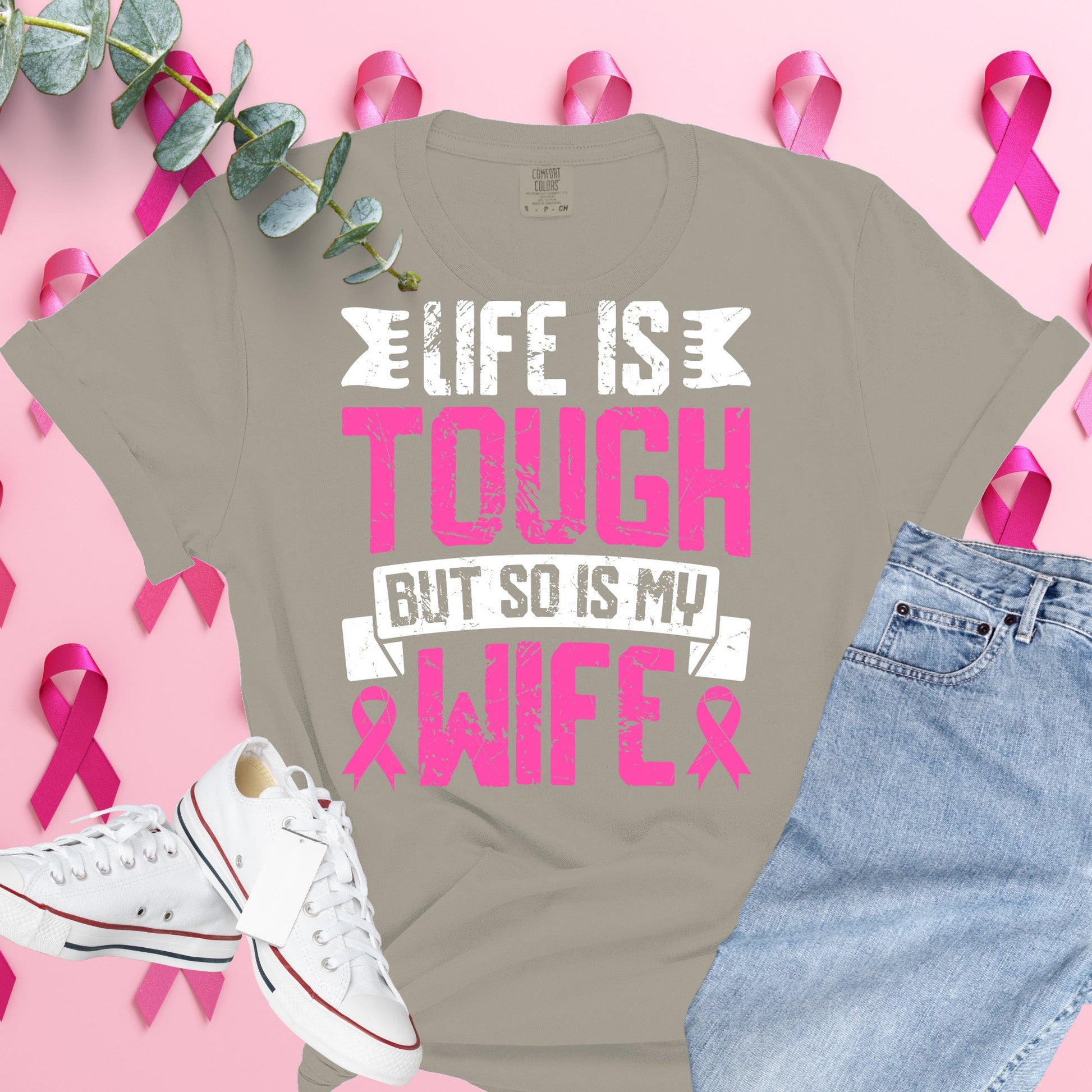  Breast Cancer Awareness Shirt on Comfort Colors® Tee – Pink Ribbon, October Support, Halloween Theme