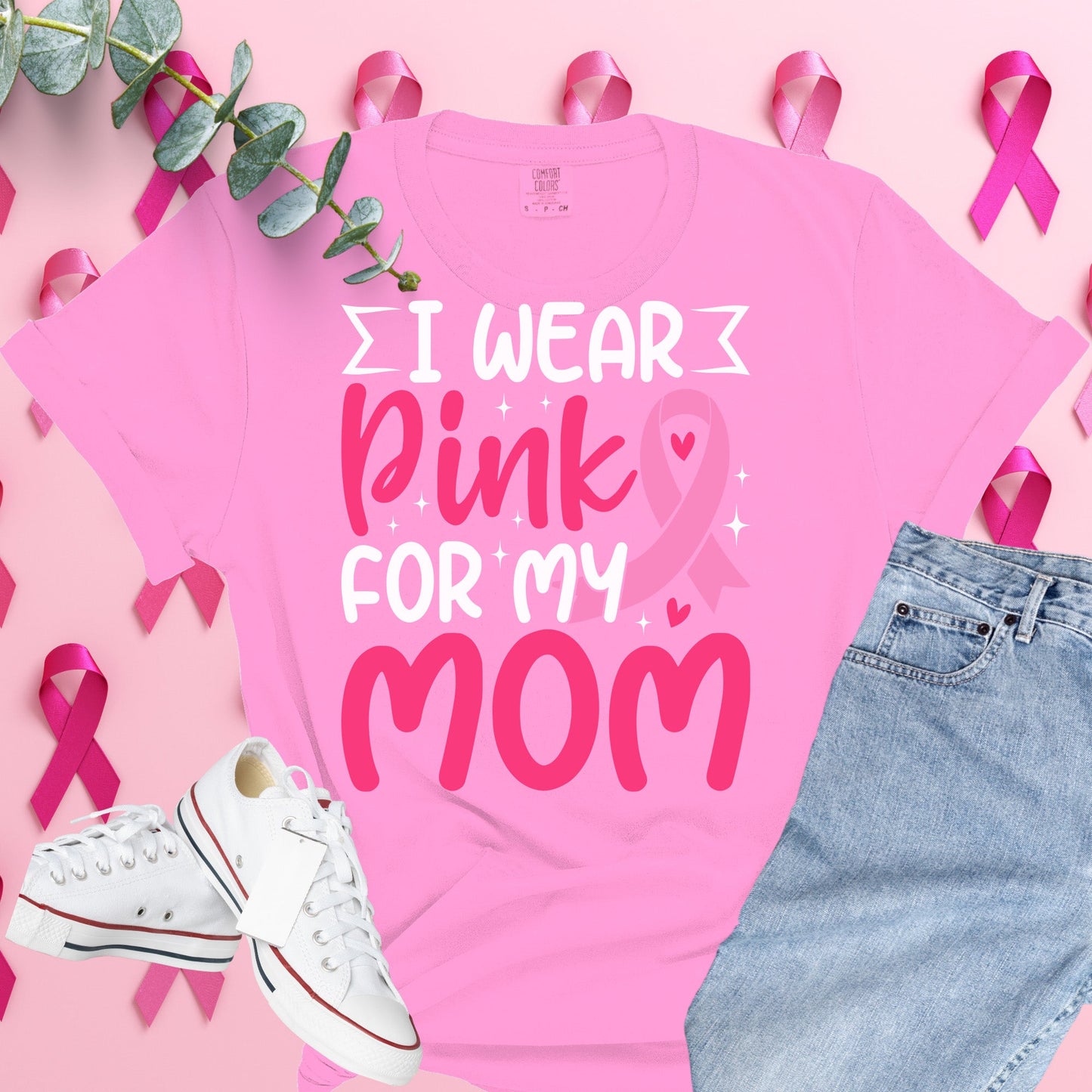  Breast Cancer Awareness Shirt on Comfort Colors® Tee – Pink Ribbon, October Support, Halloween Theme