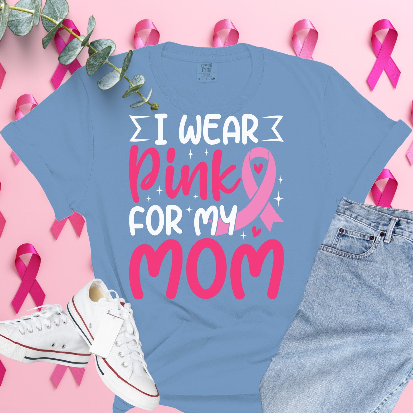  Breast Cancer Awareness Shirt on Comfort Colors® Tee – Pink Ribbon, October Support, Halloween Theme