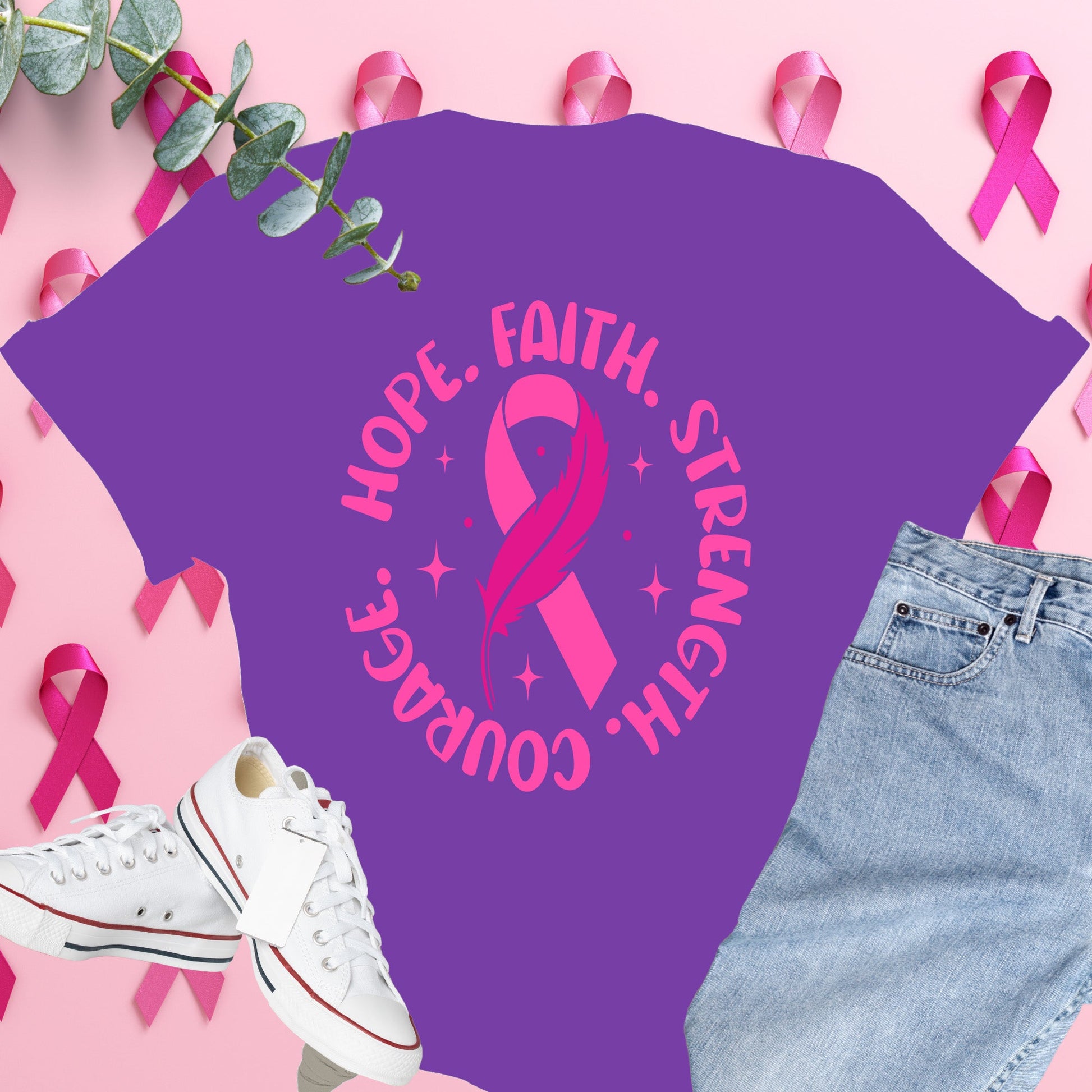  Breast Cancer Awareness Shirt on Comfort Colors® Tee – Pink Ribbon, October Support, Halloween Theme