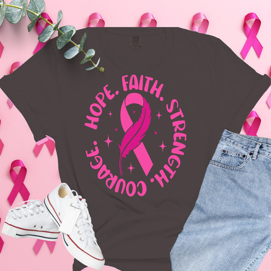 Breast Cancer Awareness Shirt on Comfort Colors® Tee – Pink Ribbon, October Support, Halloween Theme