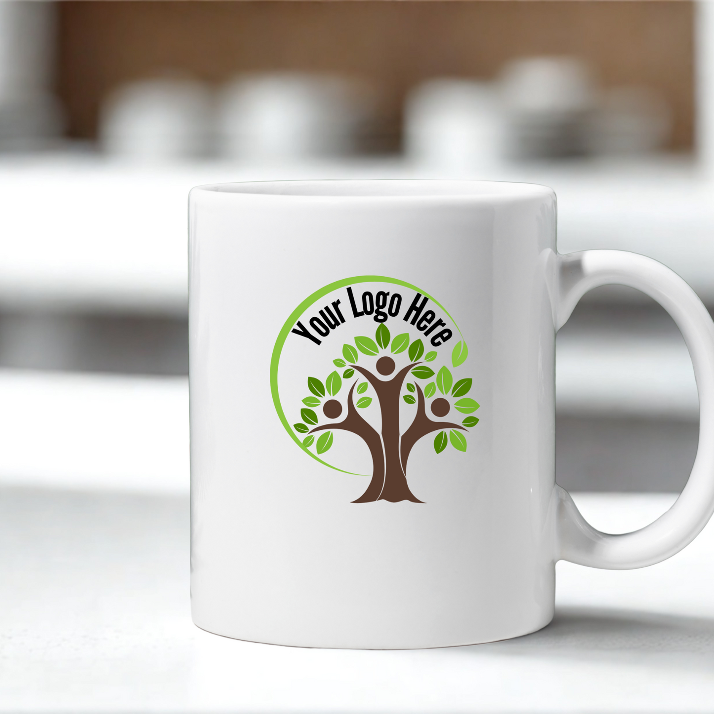 Branded Logo Coffee Mugs | 11 Ounce Ceramic Customized to Your Business
