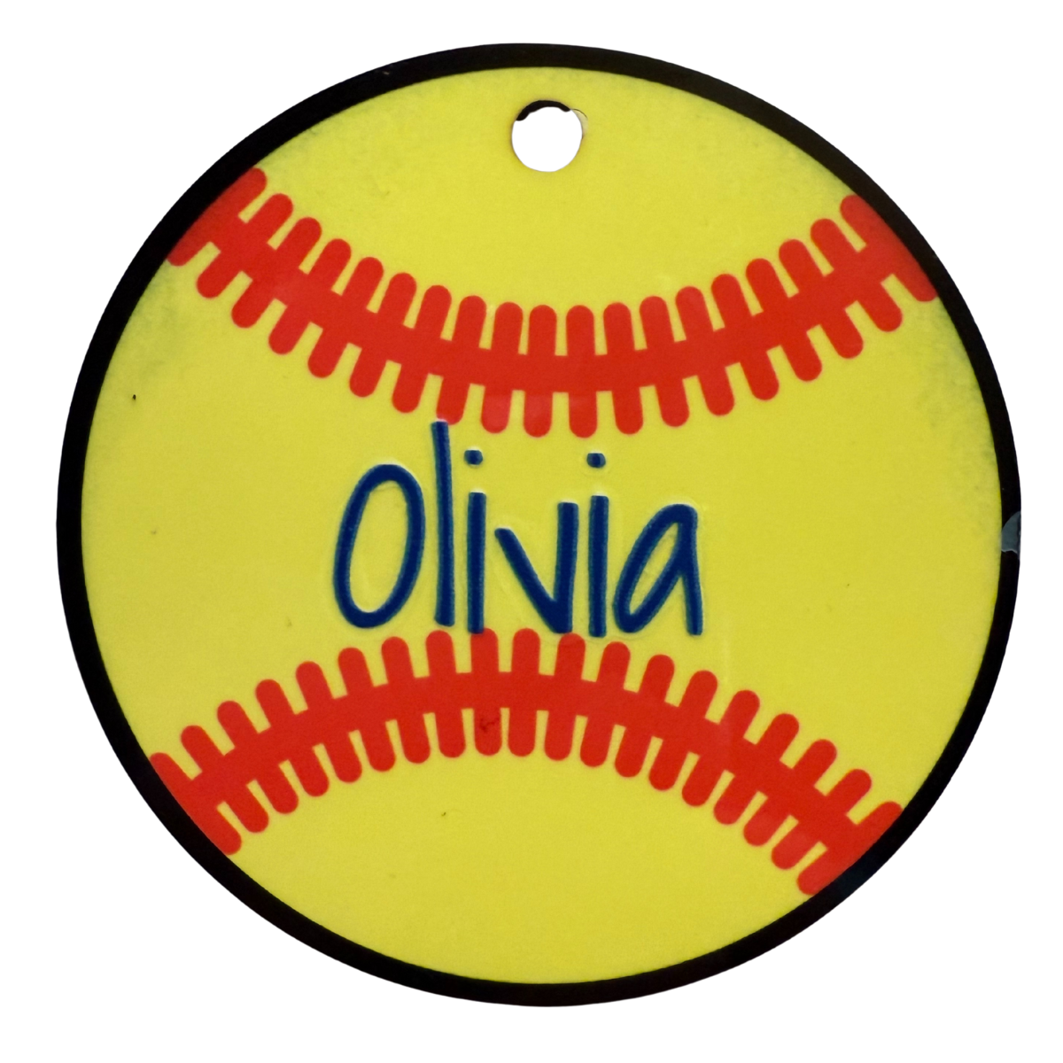 Sports Bag Tag, Personalized Rigid ID Tag with Wire Loop for Equipment and Gear, 3 x 3 inches