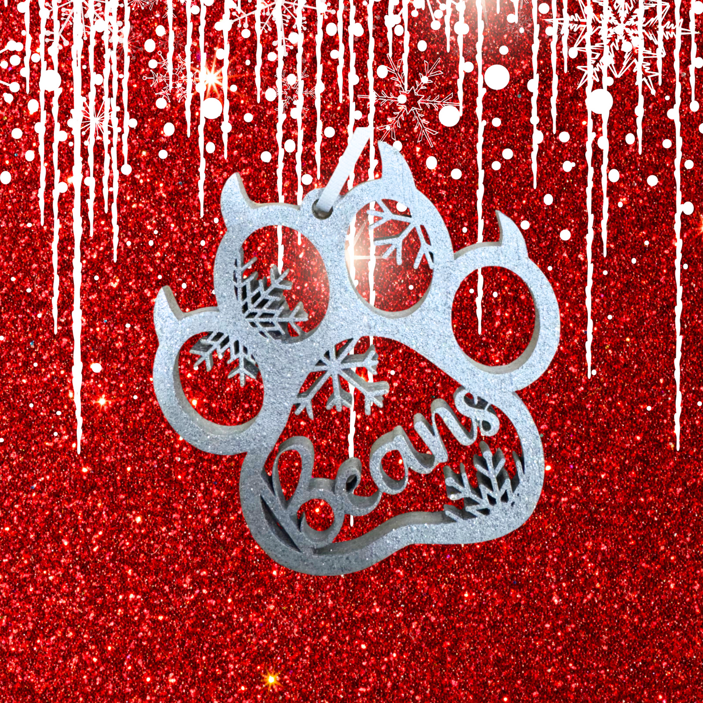 Personalized Wooden Ornament:  Personalized Dog Paw Ornament, Custom Cat Christmas Ornament, Pet Memorial and 2025 Ornament