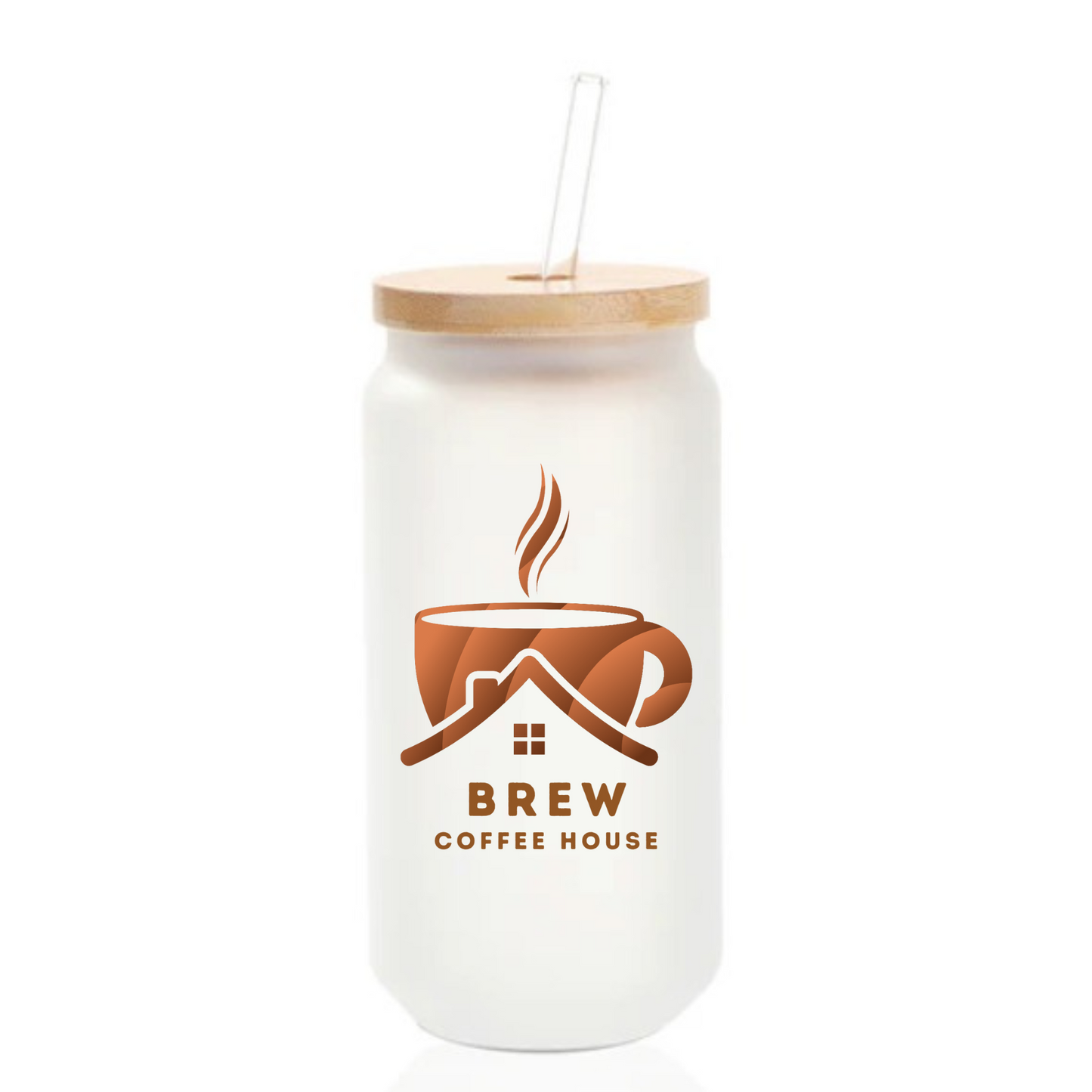 🧃 Custom Business Logo – 18 oz Glass Can