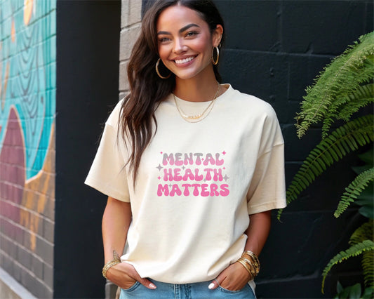 Mental Health Shirt Inspirational Graphic Tee Self-Care & Positive Mindset Apparel Support Awareness Gift