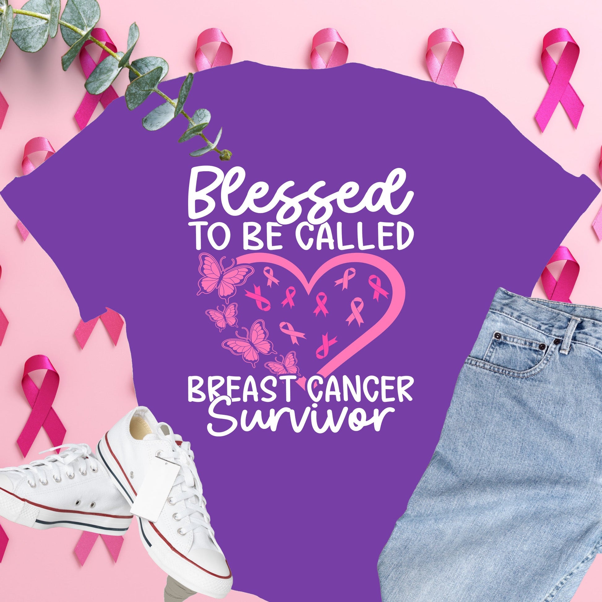  Breast Cancer Awareness Shirt on Comfort Colors® Tee – Pink Ribbon, October Support, Halloween Theme