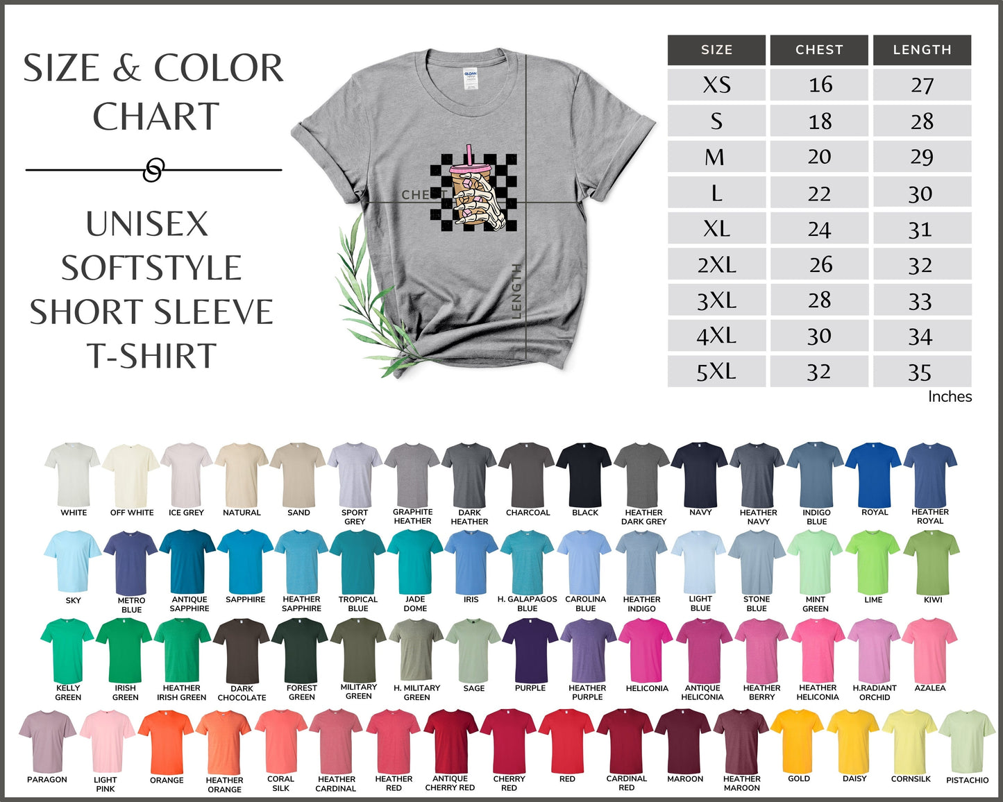 Funny Skeleton T-Shirt Summer Tee Iced Drink Graphic Halloween Shirt Colorful Creepy Cute Gildan 64000