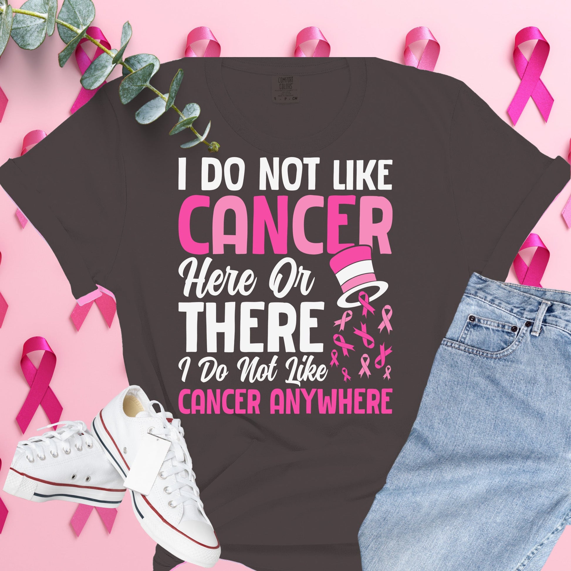  Breast Cancer Awareness Shirt on Comfort Colors® Tee – Pink Ribbon, October Support, Halloween Theme